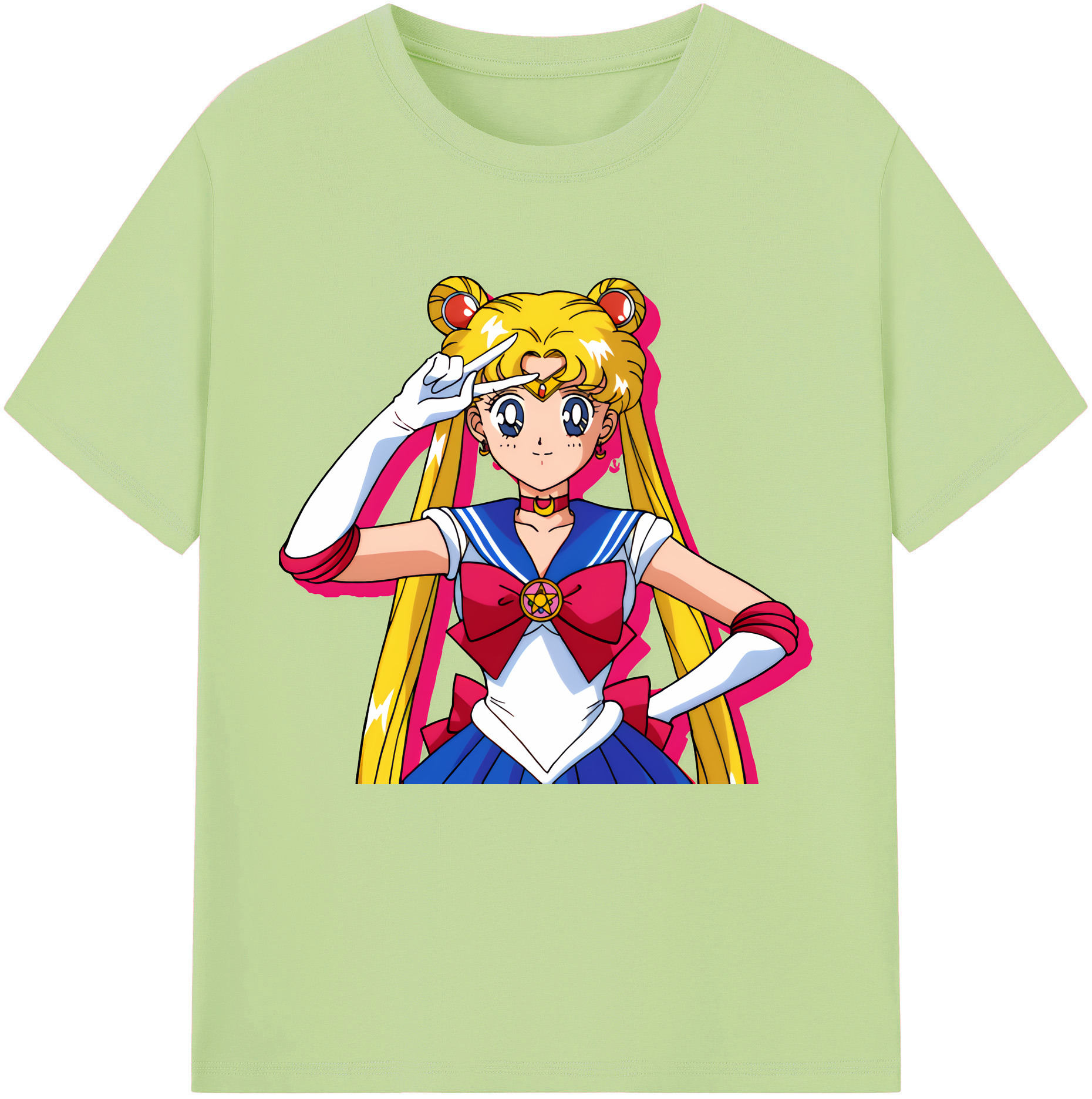 （画像用） 美少女戦士セーラームーン 月野 うさぎ つきの うさぎ Sailor Moon Tsukino Usagi 綿100％半袖Tシャツ（フロントプリント）